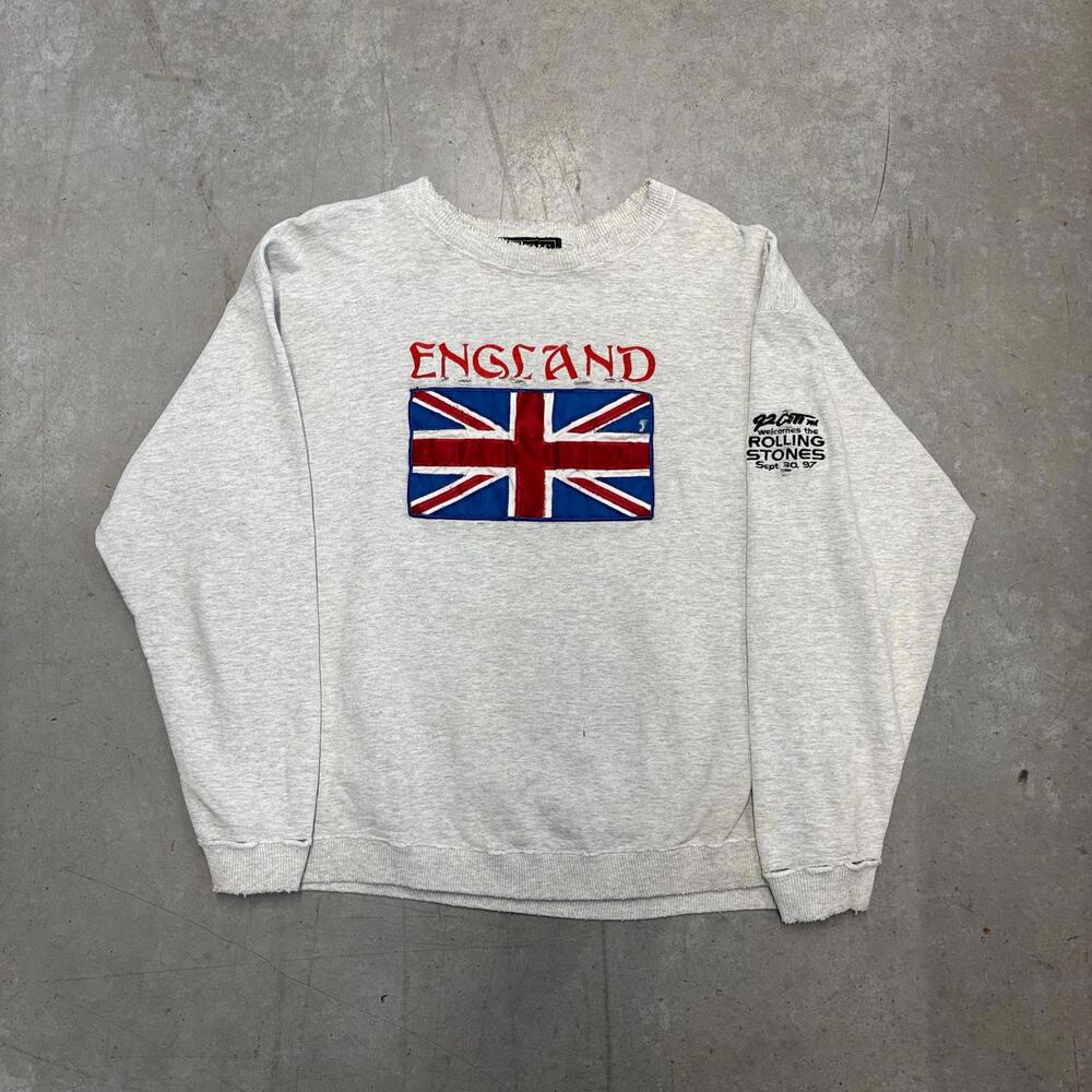 Vintage 1997 England Welcome's The Rolling Stones Sweatshirt Extra Large Gray